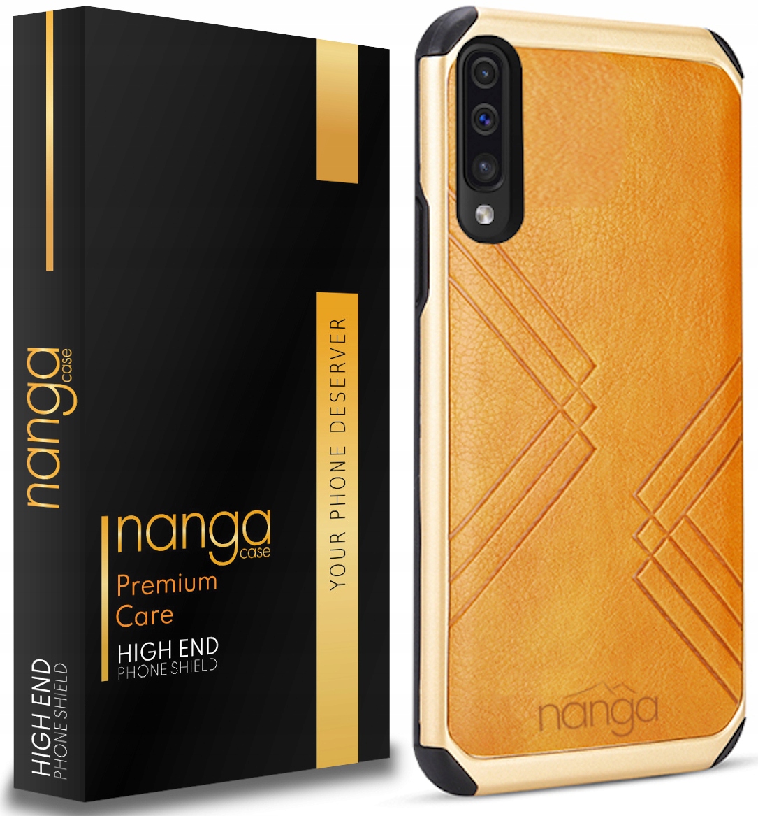 

Etui Skóra Pancerne Biznes Do Galaxy A50 Gold