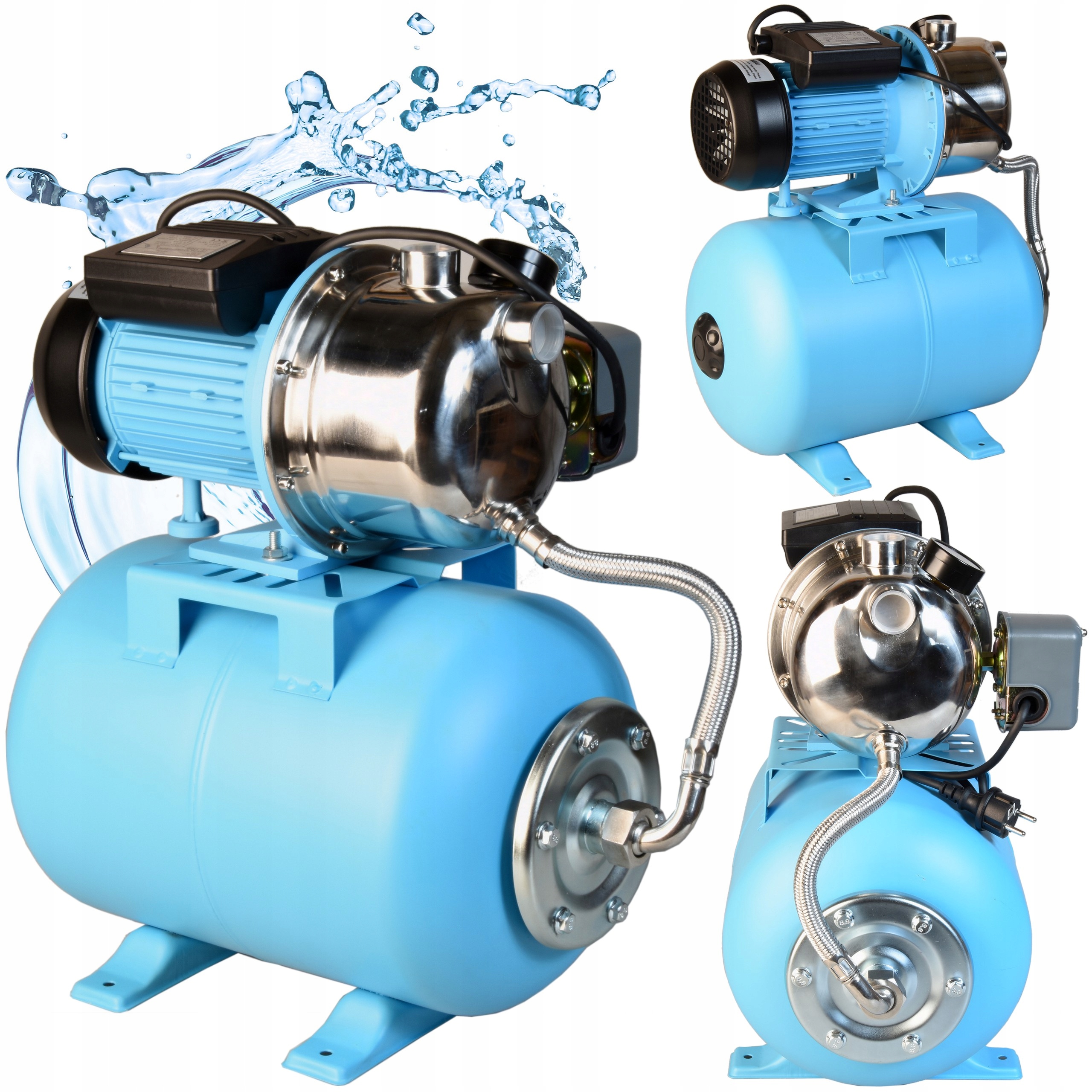 Hydrofor Do Wody 24L Zestaw Hydroforowy Js Inox Pompa 1100W 3600l/h Wydajny