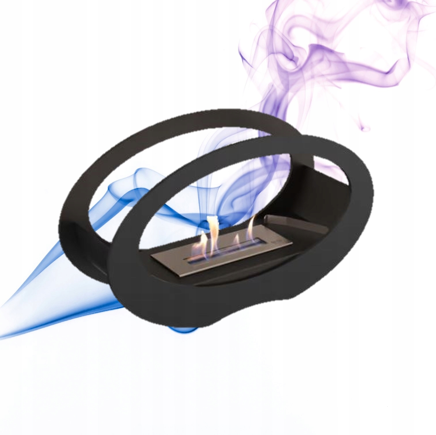 Volně stojící biokrb jako košíček na terasu, stolek Echo, černý