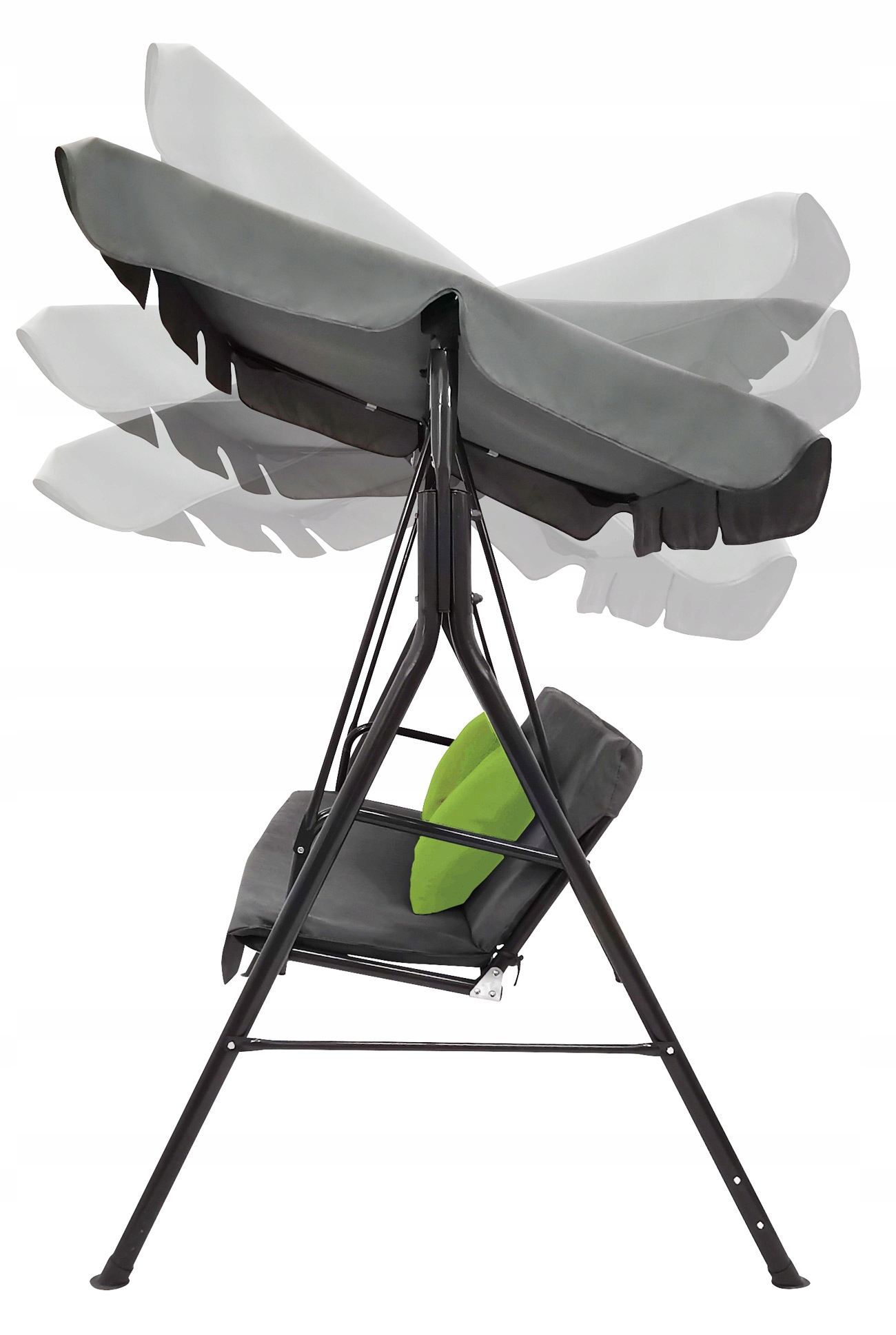 HUŚTAWKA OGRODOWA WOLNOSTOJĄCA 3 OSOBOWA ŁAWKA BUJANA DASZEK CASPI SZARA Materiał wykonania metal tkanina