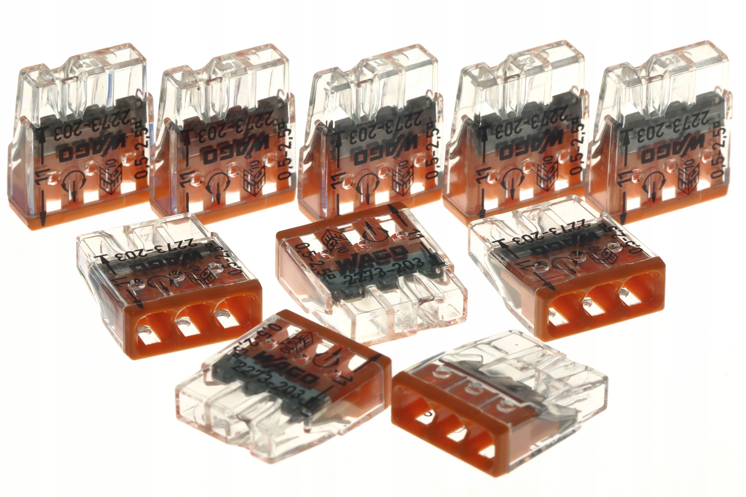 

Szybkozłączka Wago do kabli 3x2,5 mm² 203 -10 szt.