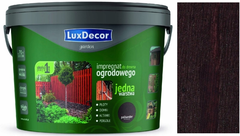Luxdecor Garden Impregnat Do Drewna Jedna Warstwa Palisander 9L