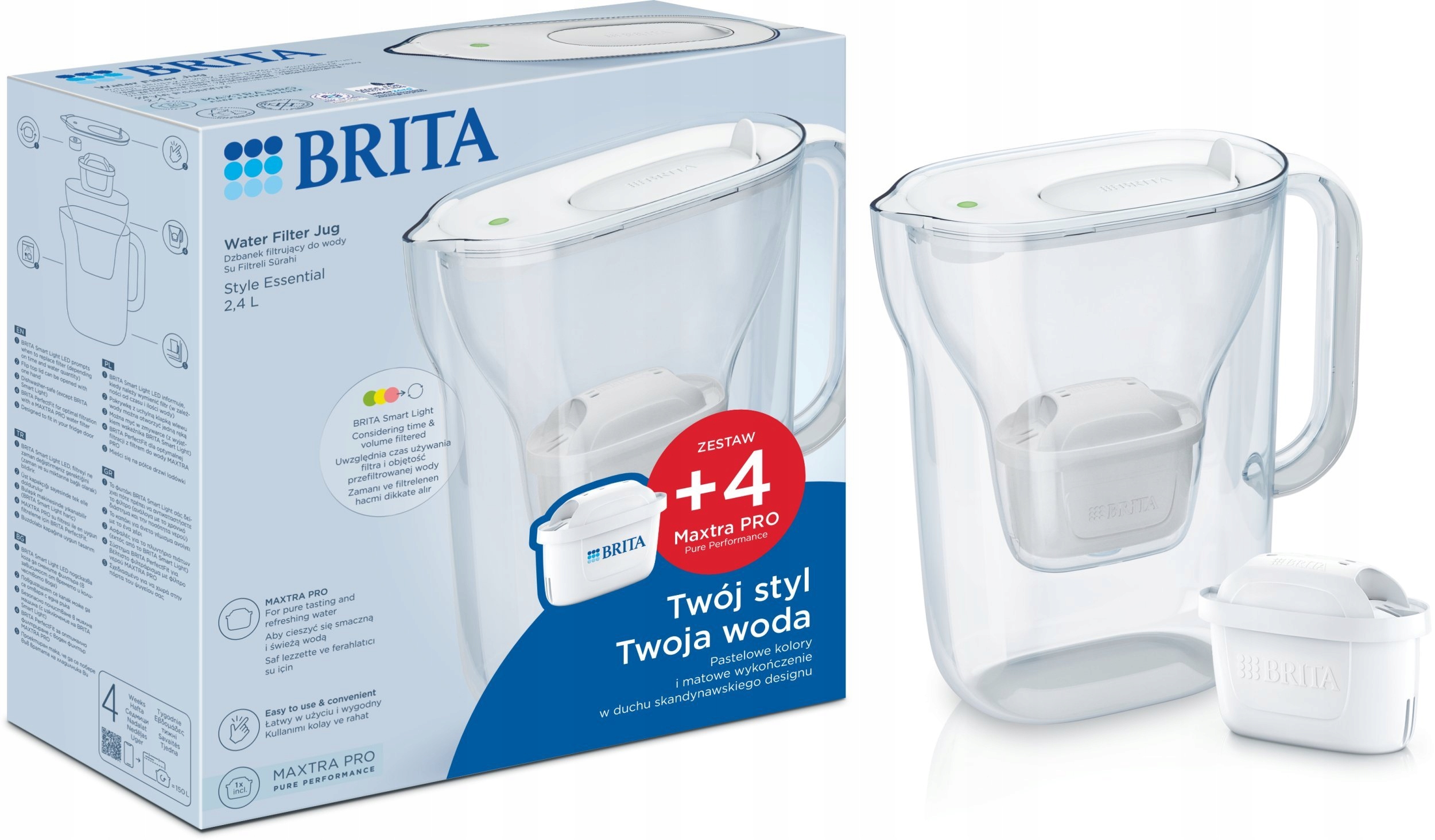 Brita Style Essential biały 4 Filtry MX Pro Pure Performance