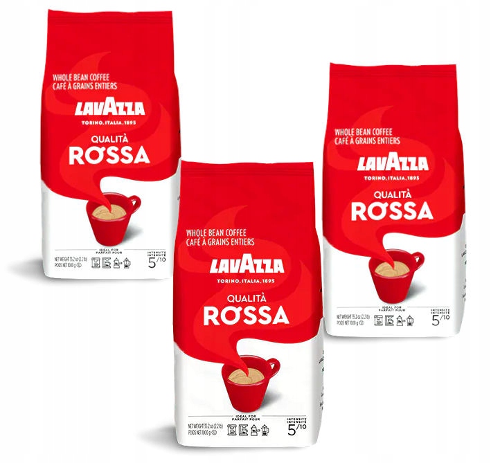 Levně Kávová Káva Lavazza 1kg Qualita Rossa 3 ks