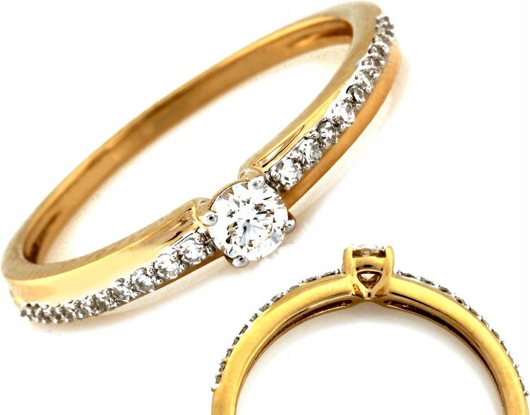 Prstýnek s brilianty 585 je ideální pro zásnuby 0.24 ct r14, módní