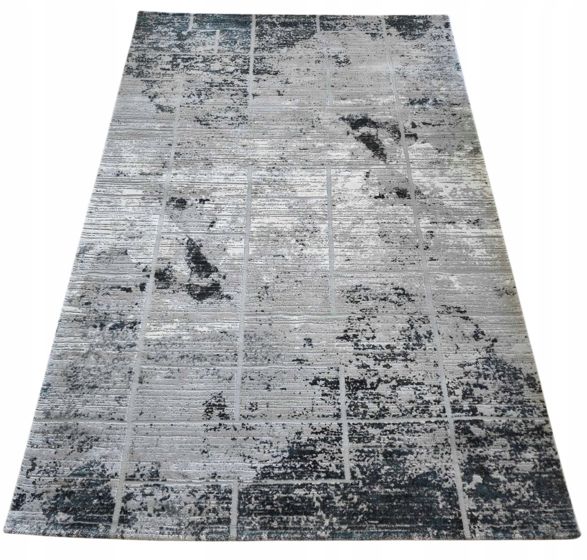 Koberec do obývačky 160 x 230 cm, loftový vzor s plyšovými štetinami, kvalita