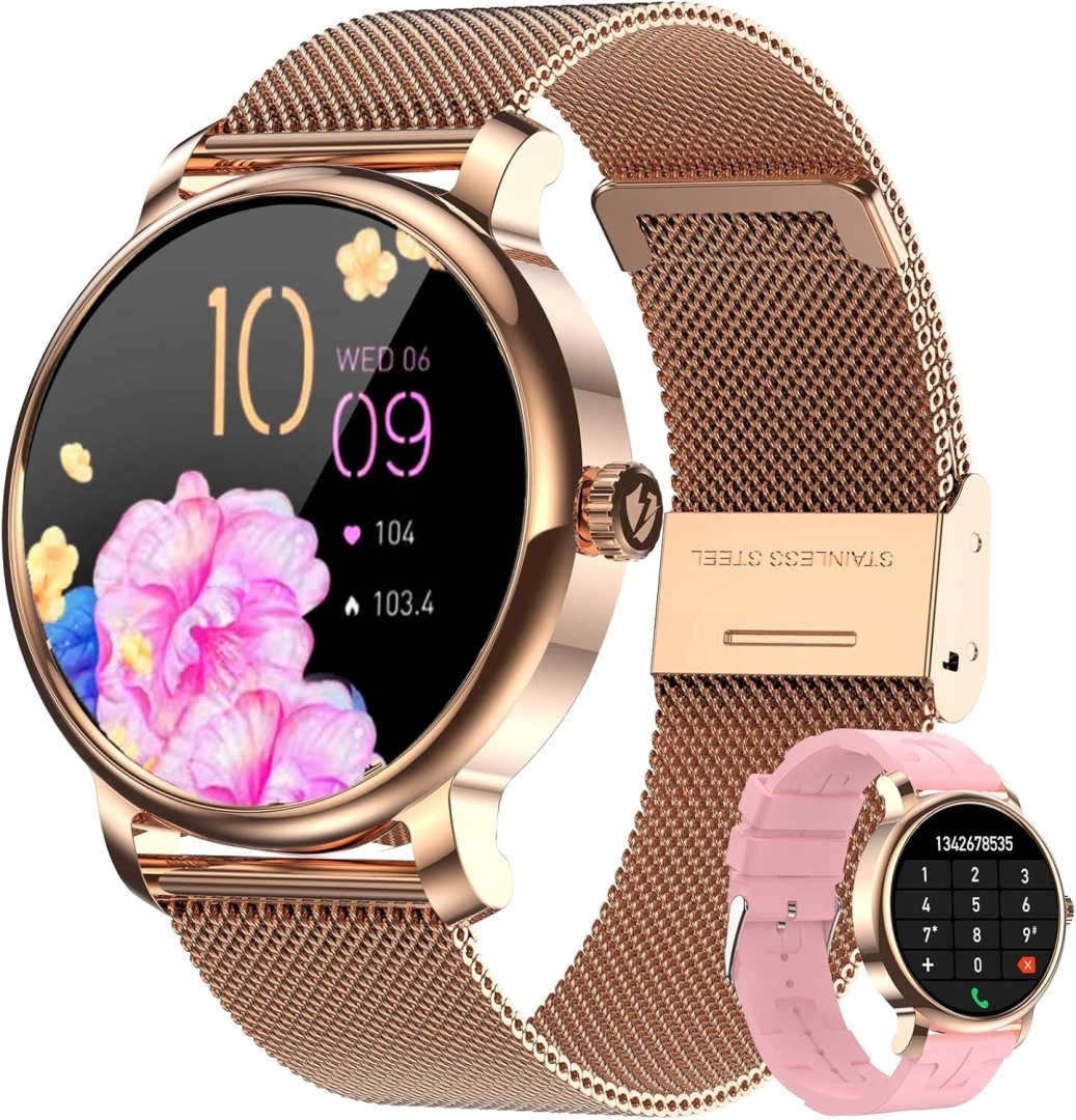 Smartwatch Damski Zegarek Smart Watch Lemfo 1.43HD Bluetooth 128 Mb 2 Paski