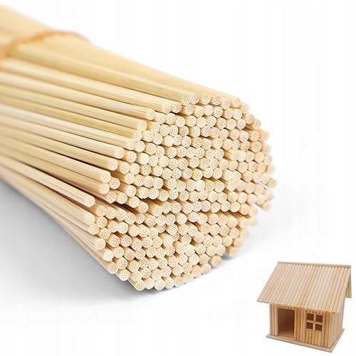 Tyčinky Kulaté 300 Kusů Přírodní Z Cukrové Vaty dřevěné