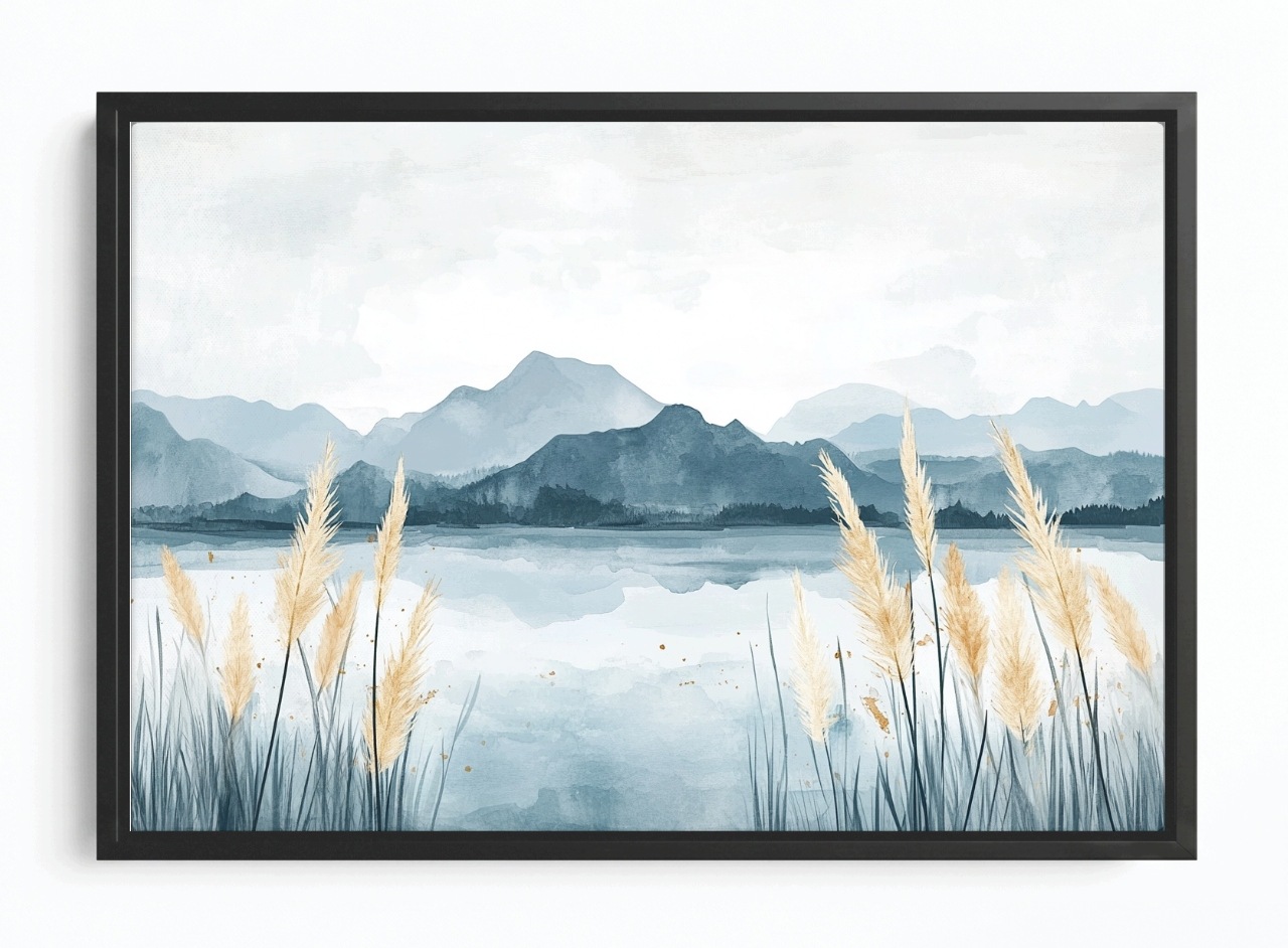 Obraz Rám Americká Krajina Hory Jezero Třtina 120x80
