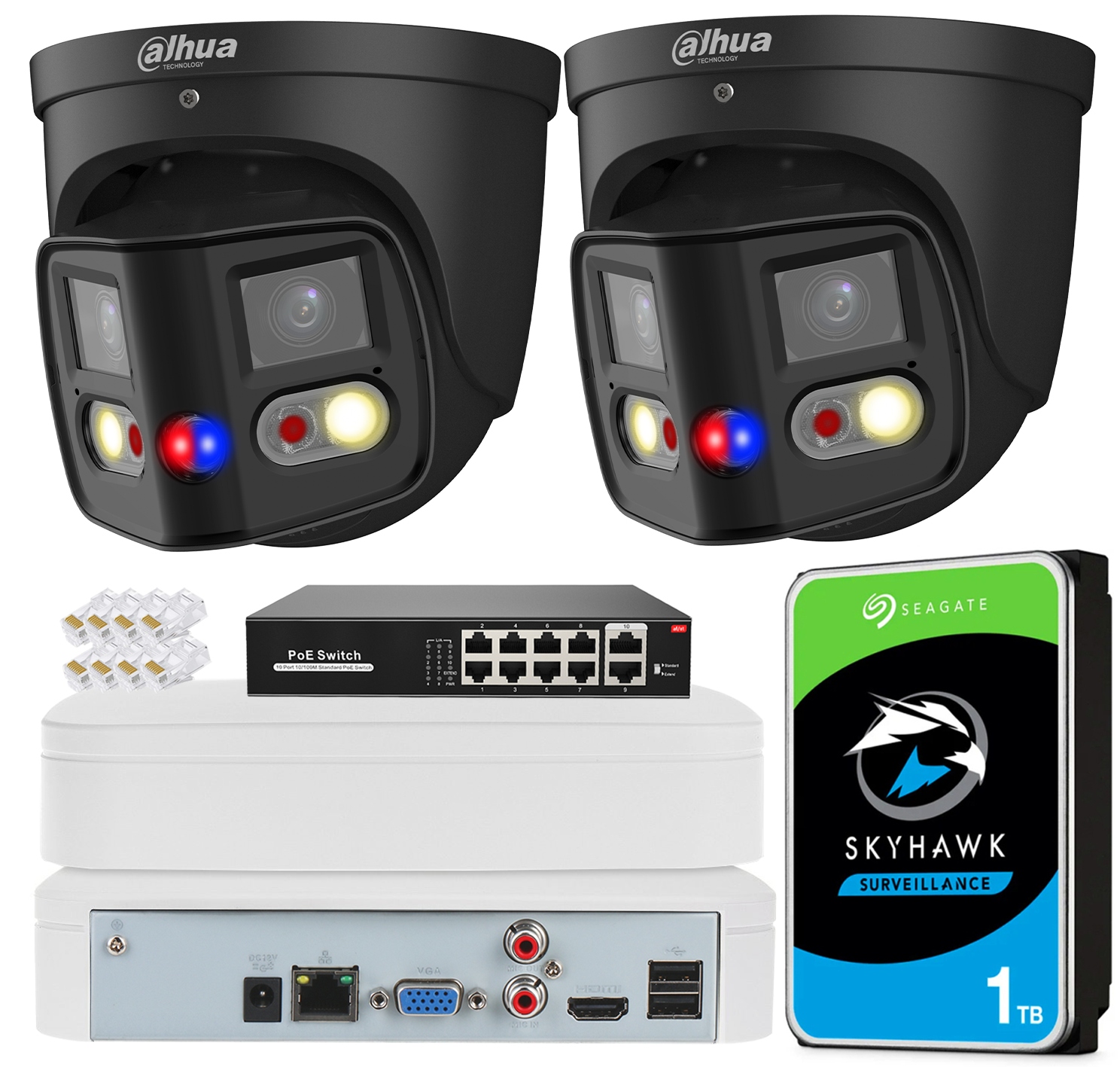 Sada 2x kamera Dahua 8Mpx TiOC Panorama IPC-PDW3849-A180-AS-PV čierna