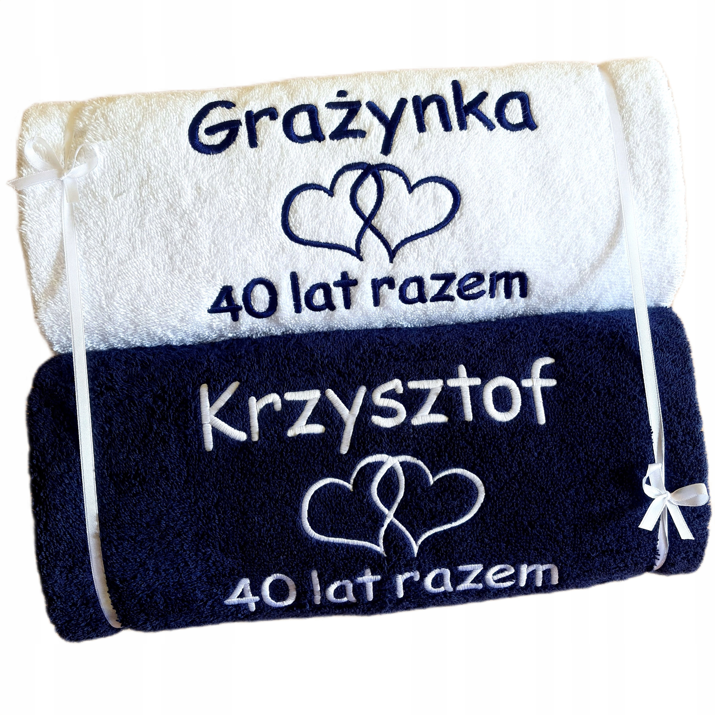 Dárek k 40. Výročí Svatby, výročí, rubínové hody, Ručníky s věnováním, výšivka