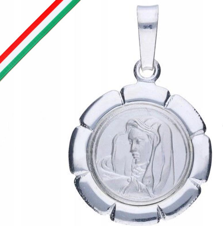 Stříbrný medailonek 925 s Pannou Marií kulatý Křest Svaté Přijímání jako dárek