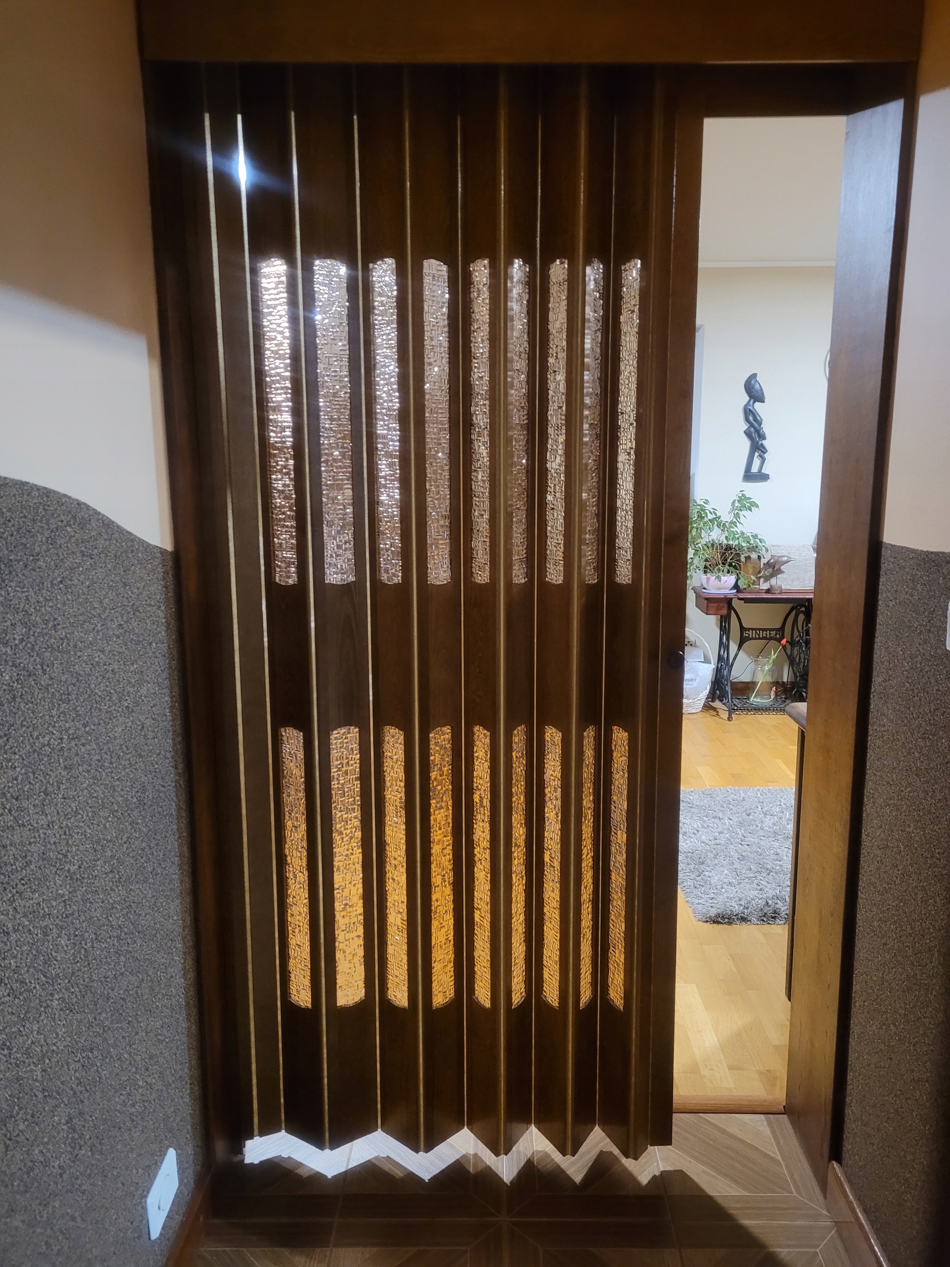 Masywne Solidne drzwi harmonijkowe drewniane 80cm sosnowe na wymiar