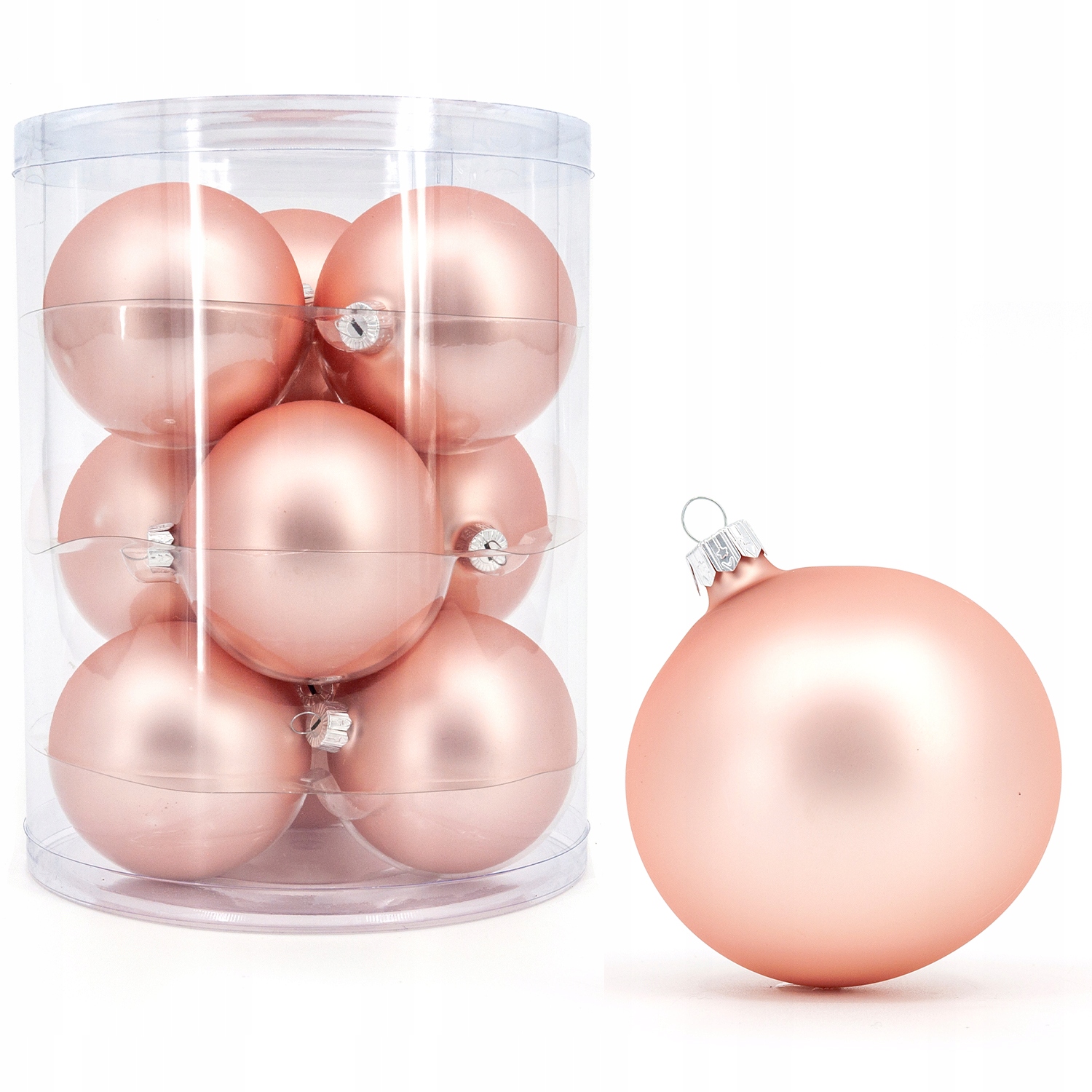 

Bombki szklane choinkowe 8 cm j.różowe mat