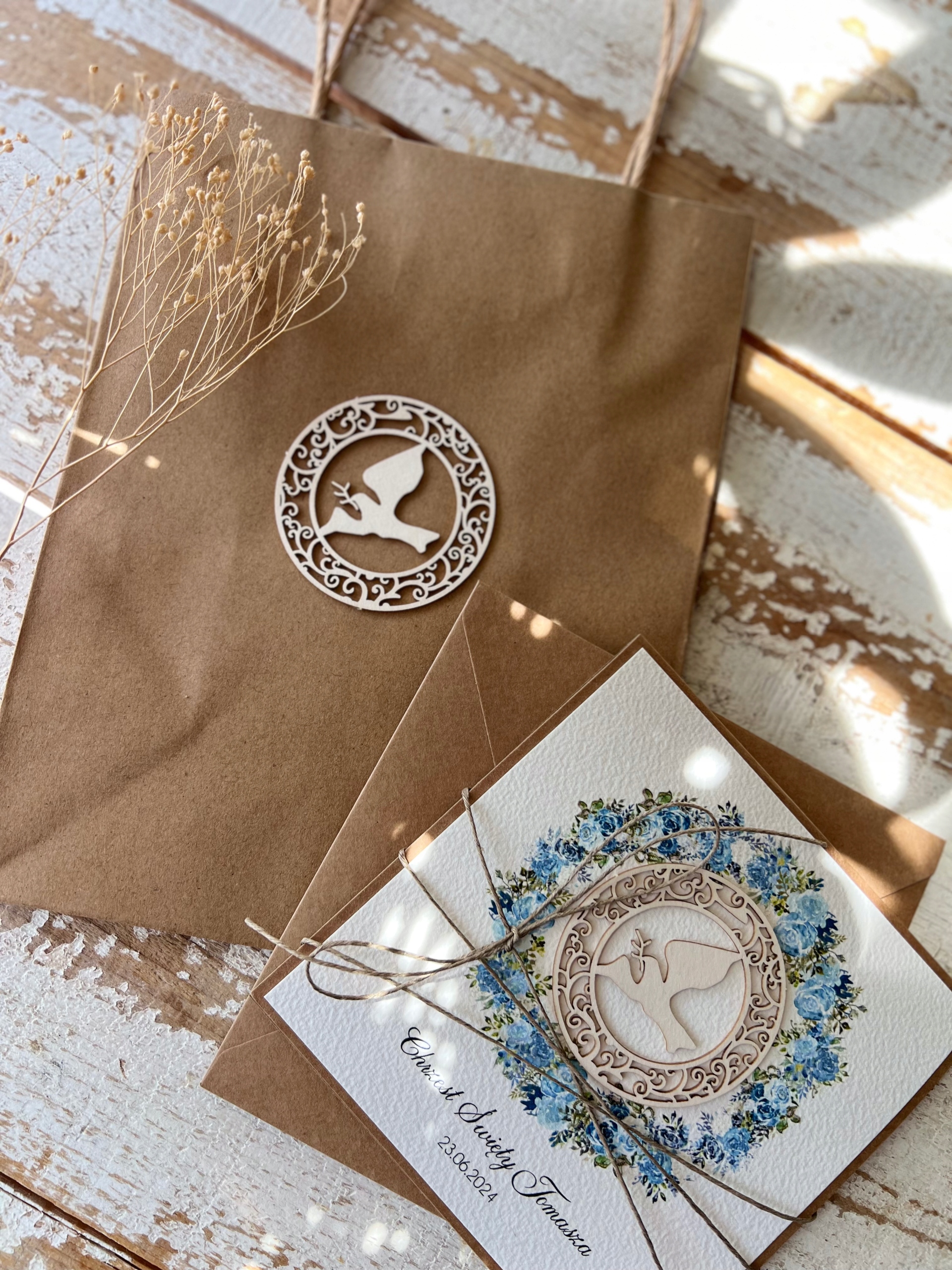 Ručně vyráběné přání na křtiny suvenýr křtu s personalizací