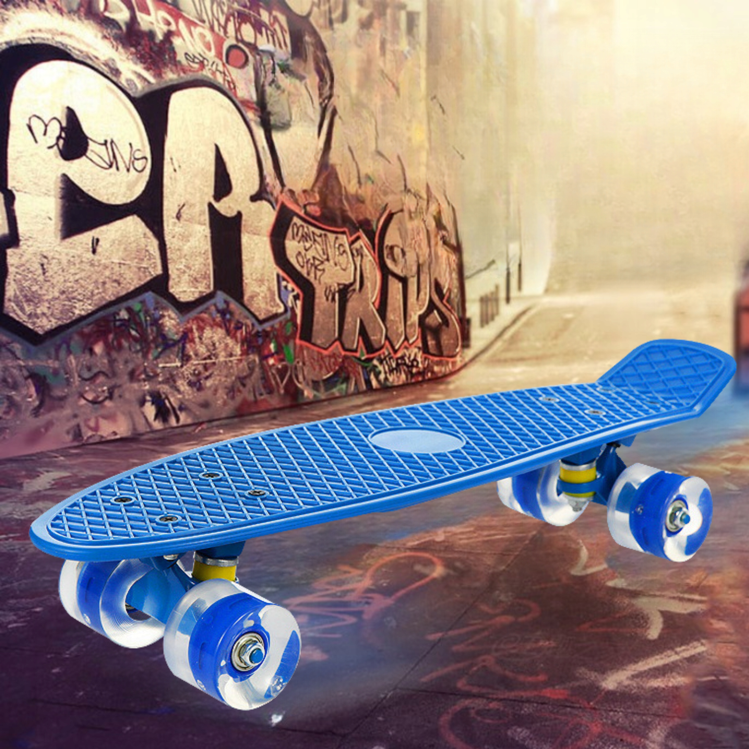 DESKOROLKA FISZKA LED DLA DZIECI DESKA ŚWIECĄCE KOŁA RGB FISHBOARD FISH Szerokość 15