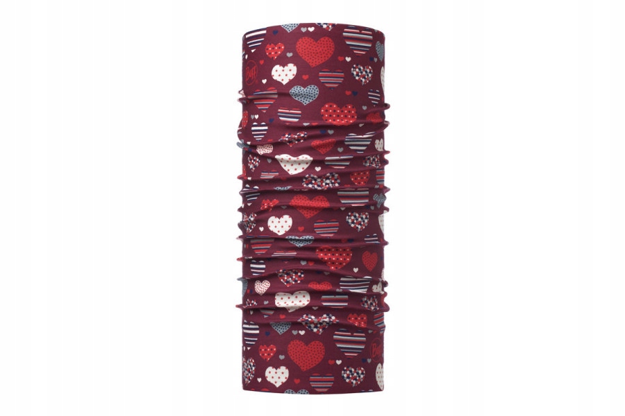 BUFF ORIGINAL CHUSTA DZIECIĘCA HEARTY MAROON SPF50