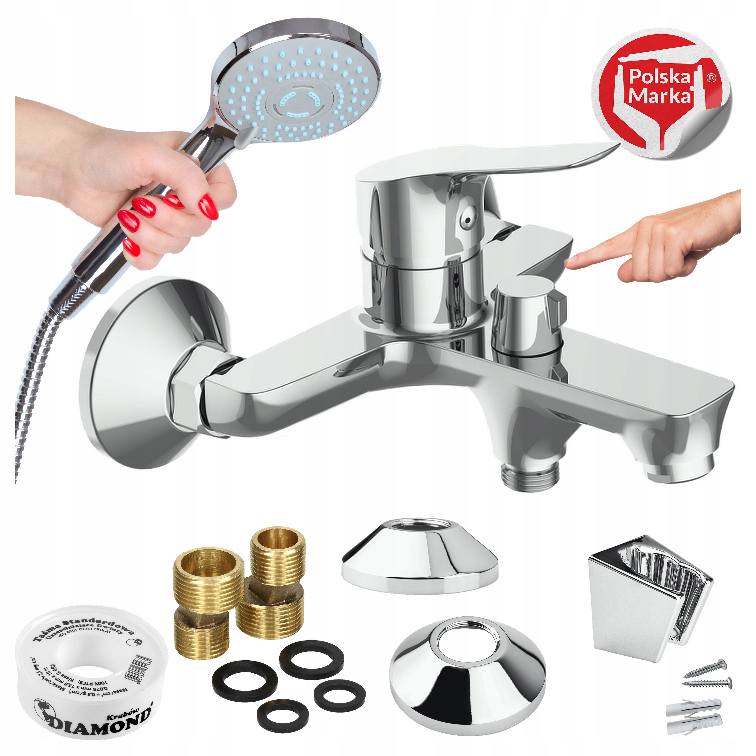 Vaňová batéria s nástennou sprchou Kohútik do vane prepínač otáčok Sotbe