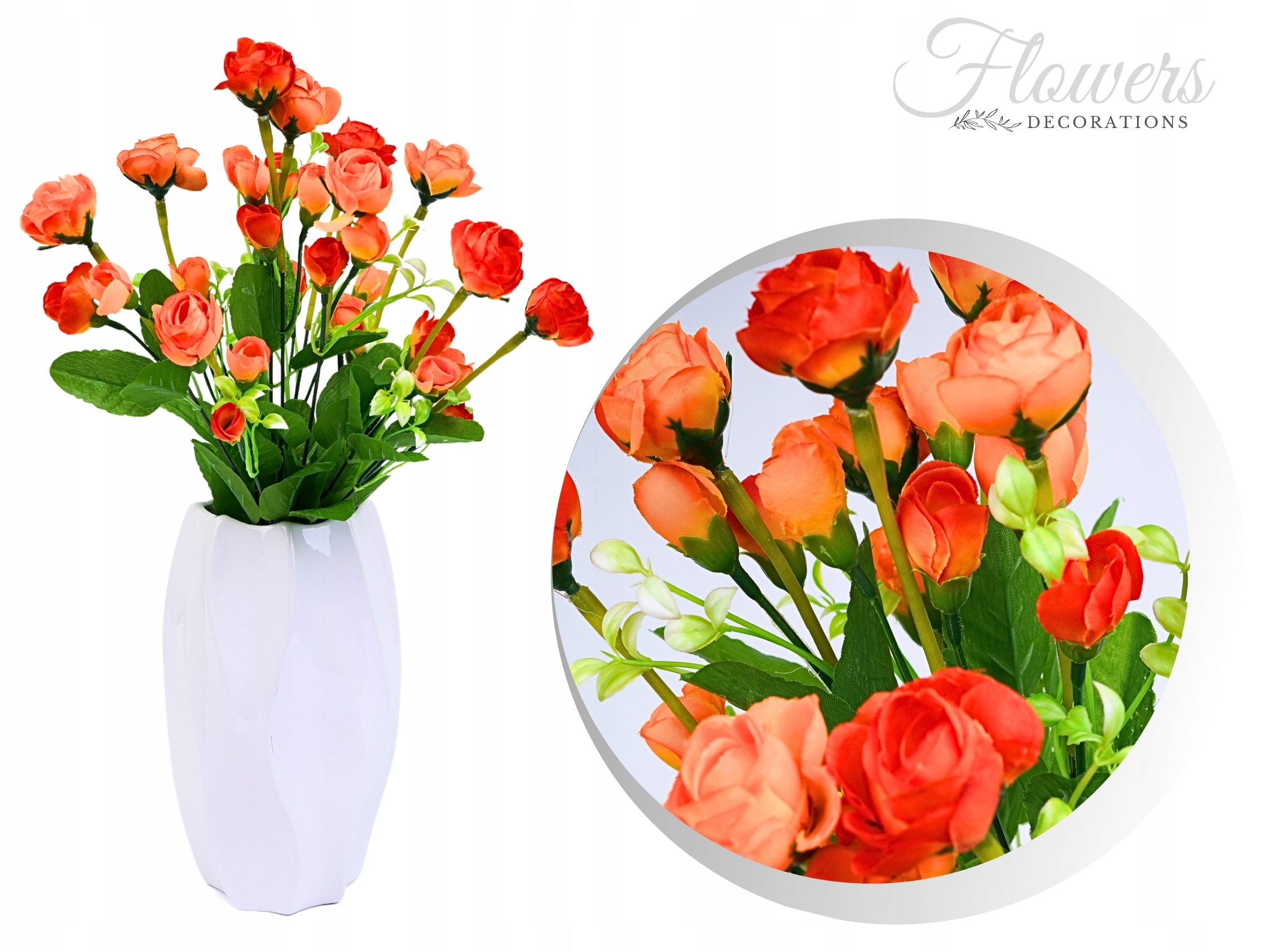 JASKRY BUKIET SZTUCZNYCH KWIATÓW RÓŻYCZKI OGRODOWE 42CM DEKORACJA OZDOBA Marka Topoblu