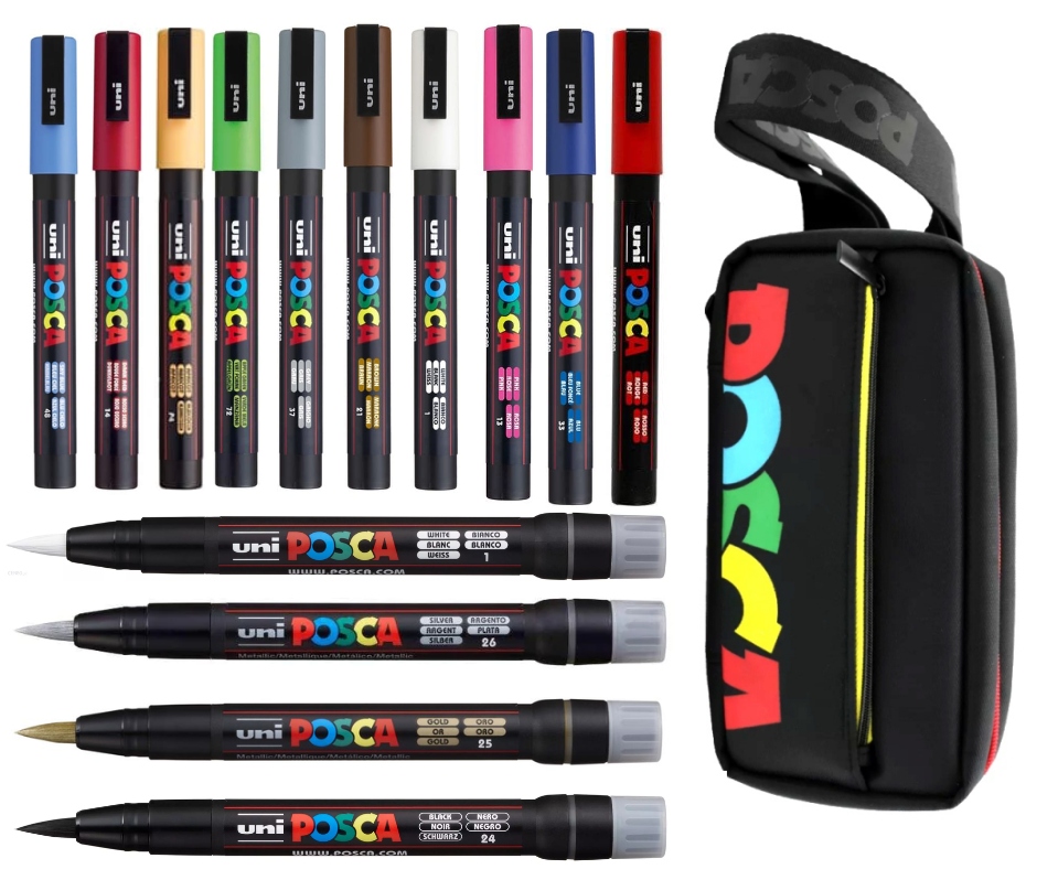 Sada 14 fixů Uni Posca PC-3M/PCF-350 sáček
