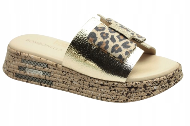 Nazouváky pantofle Bombonella P021 273-6 38 Zlaté kožené italské