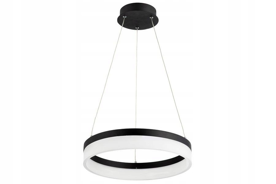 Moderní závěsná Led lampa černá kulatá 40 cm do obývacího pokoje 4000K Reality