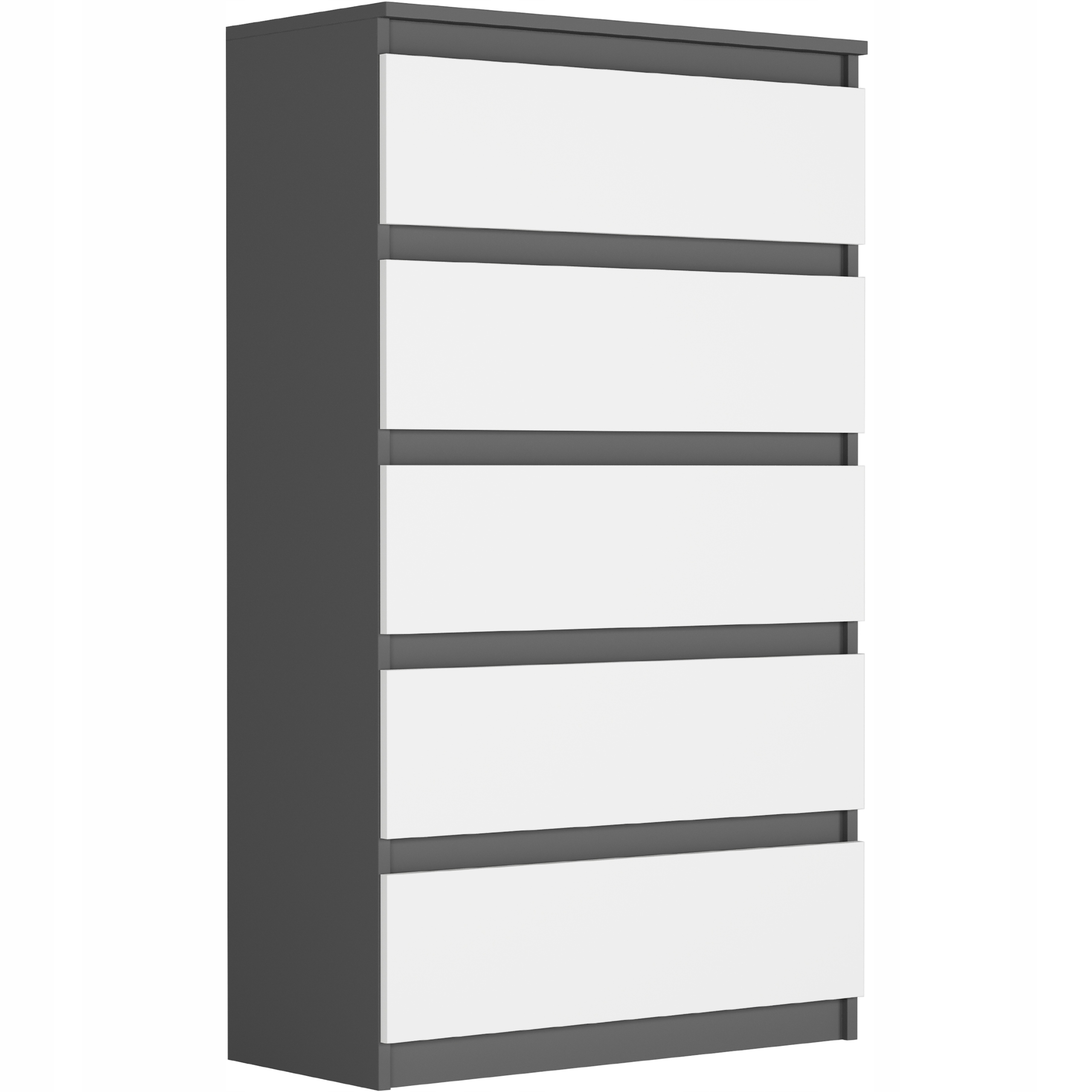 DUŻA KOMODA 5 SZUFLAD SZAFKA POLSKIE MEBLE R-5 ANTRACYT MIX