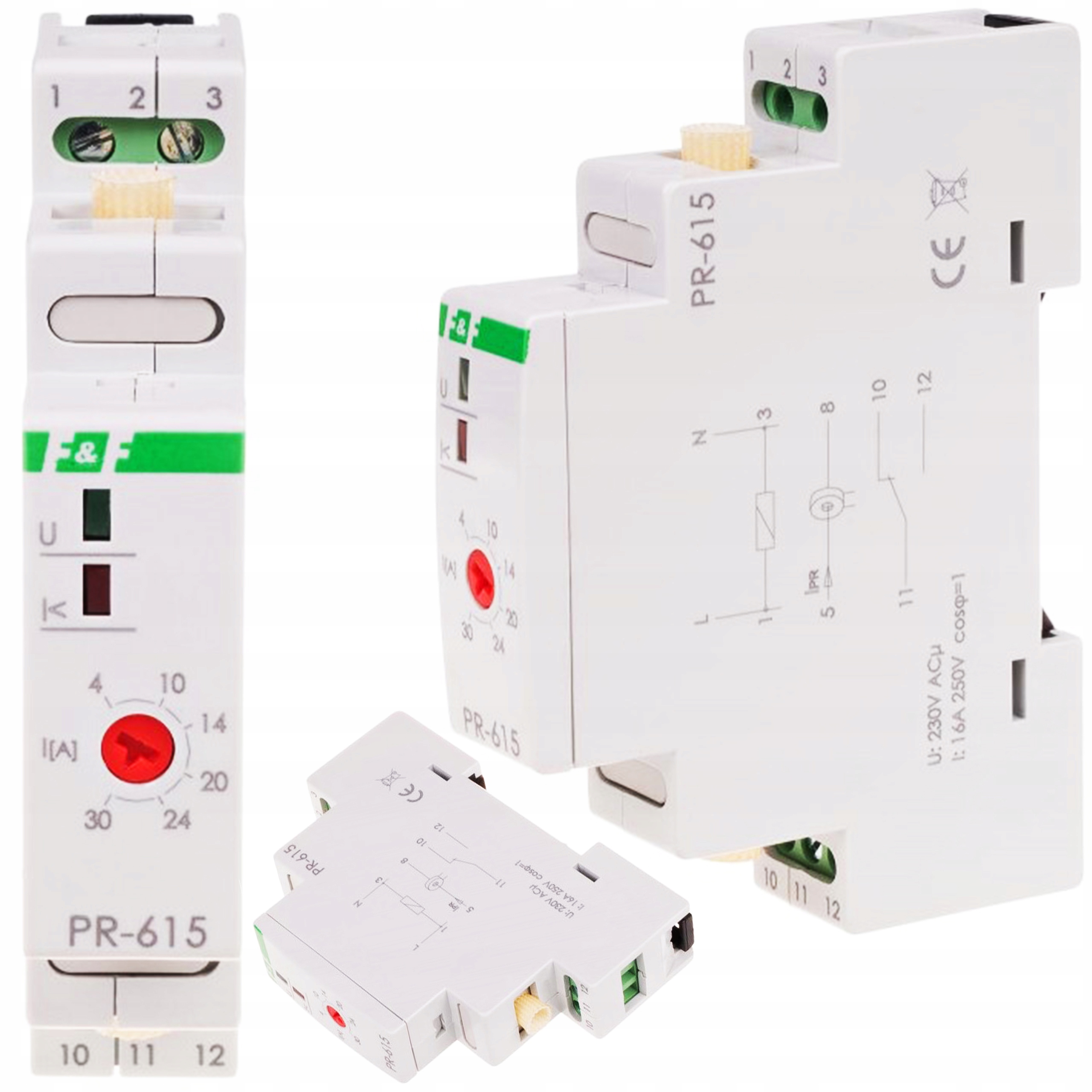 Prioritní proudové relé s průchozím kanálem 4-30A 1Z PR-615 F&f
