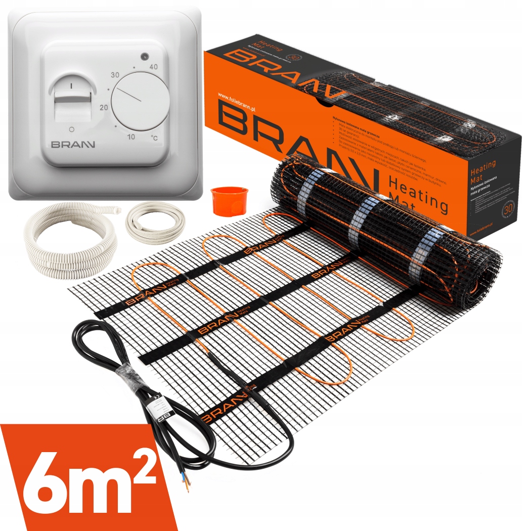 Vykurovacia rohož s regulátorom termostatu 6 m2 150 W/m2 pod dlaždice sada