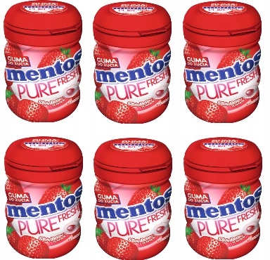 6x 60g žvýkačky Mentos Pure Fresh Strawberry v krabičce
