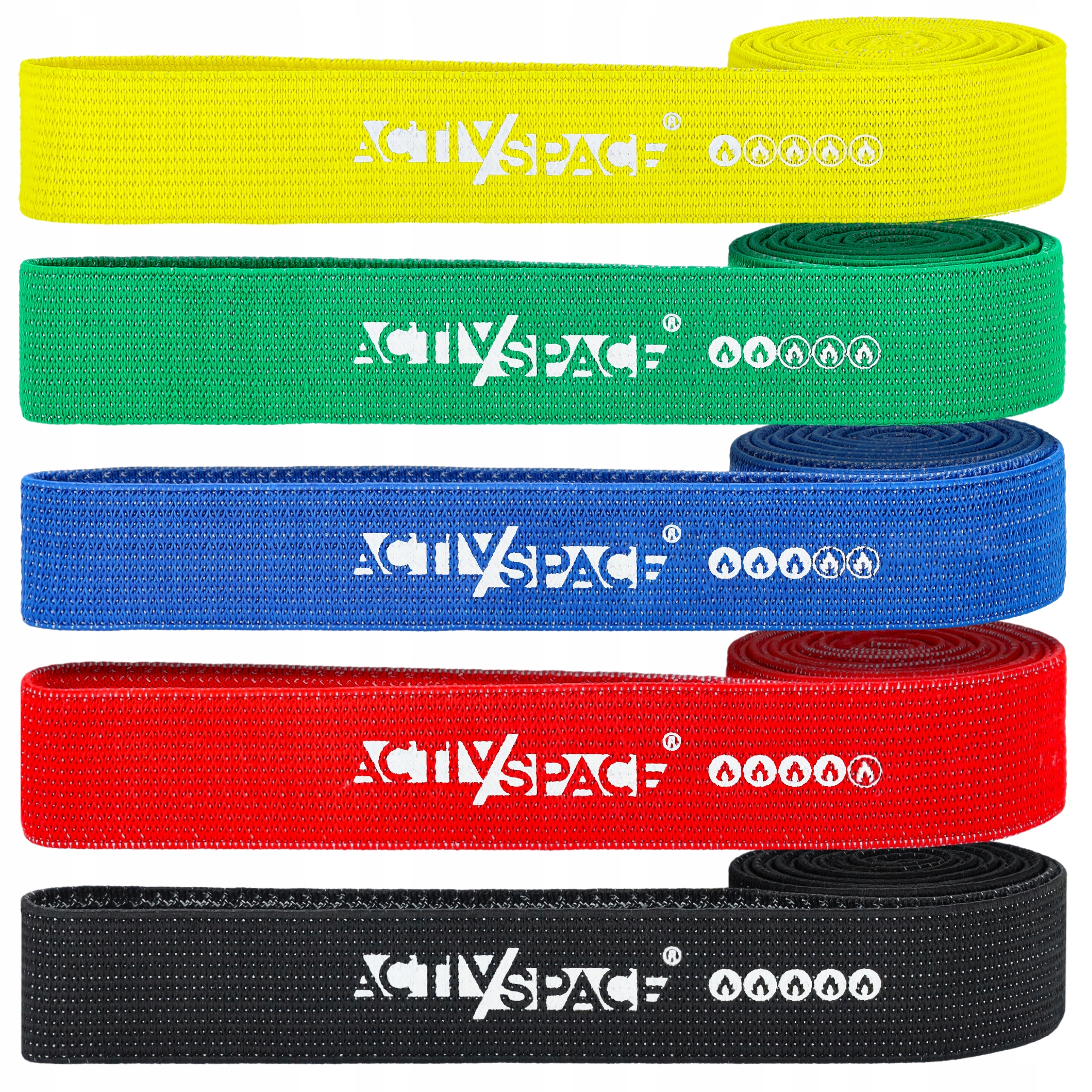 ZESTAW 5 GUM DO ĆWICZEŃ POWER BAND TAŚMY OPOROWE DO TRENINGU PODCIĄGANIA Marka Activ/Space