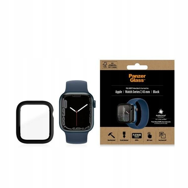 Pouzdro Panzerglass Full Body, tvrdé pouzdro pro Apple Watch 7/8/9 45 mm