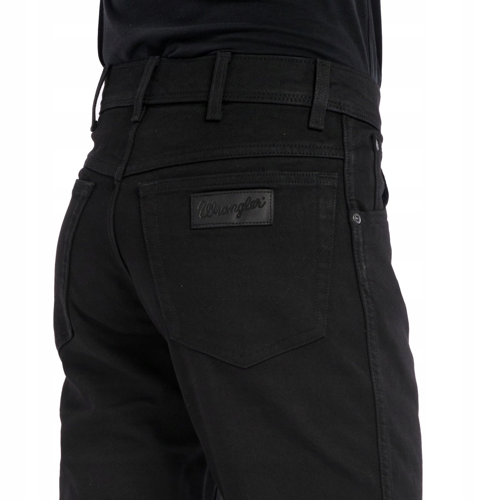 Męskie jeansy zwężane Wrangler Texas Slim Black Glass W12SZ368Q 38/30