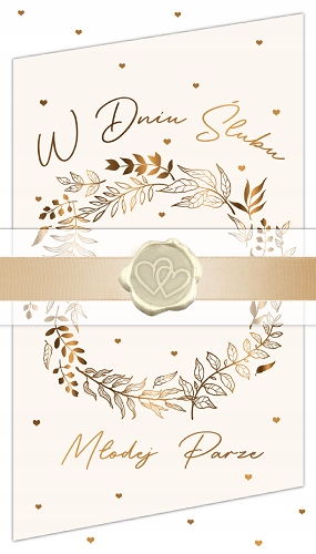 

Na ślub kartka z życzeniami perłowa urocza KPAS113