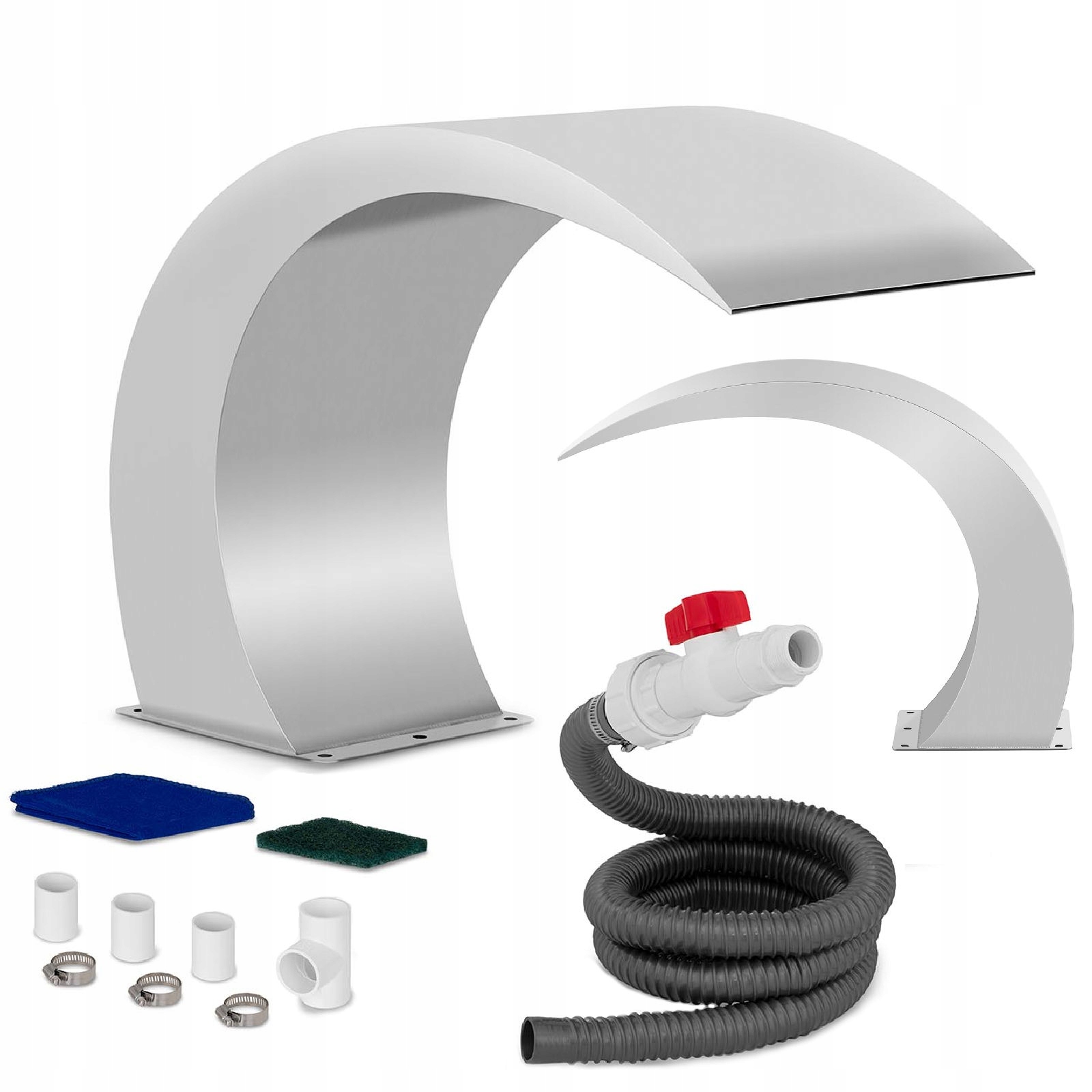 Vodopád kaskáda z nehrdzavejúcej ocele do záhrady, jazierko, oblúk, 30 cm