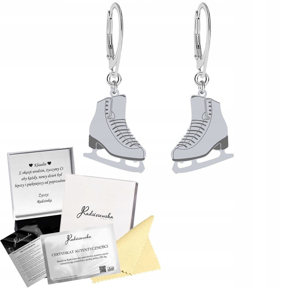 Náušnice Závěsné S Bruslením Kolečkové Brusle Dárek Stříbro 925 Gravírování Bonus