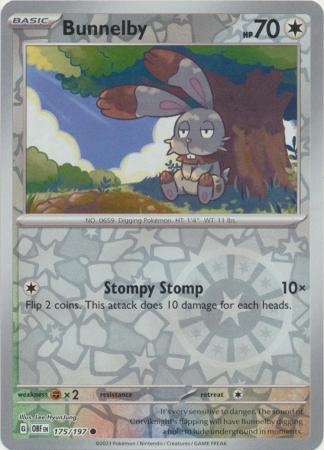 Bunnelby 175/197 Common Reverse Holo Pokemon