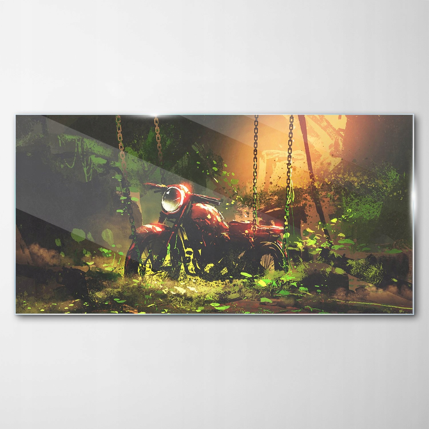 Obraz na skle Dekor Opustený motor Hrdza 120x60