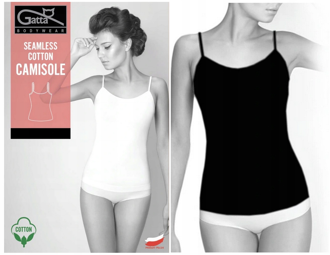 

Gatta Koszulka Camisole Seamless Czarna Bawełna XL