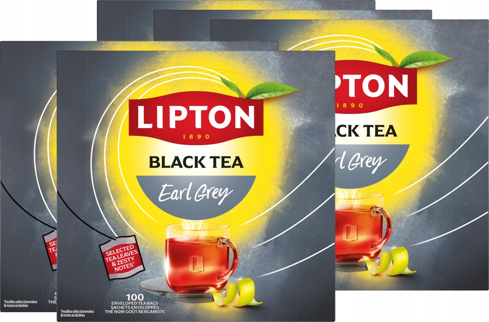 Lipton Earl Grey Energise 100 kopert – Czarna Herbata x5