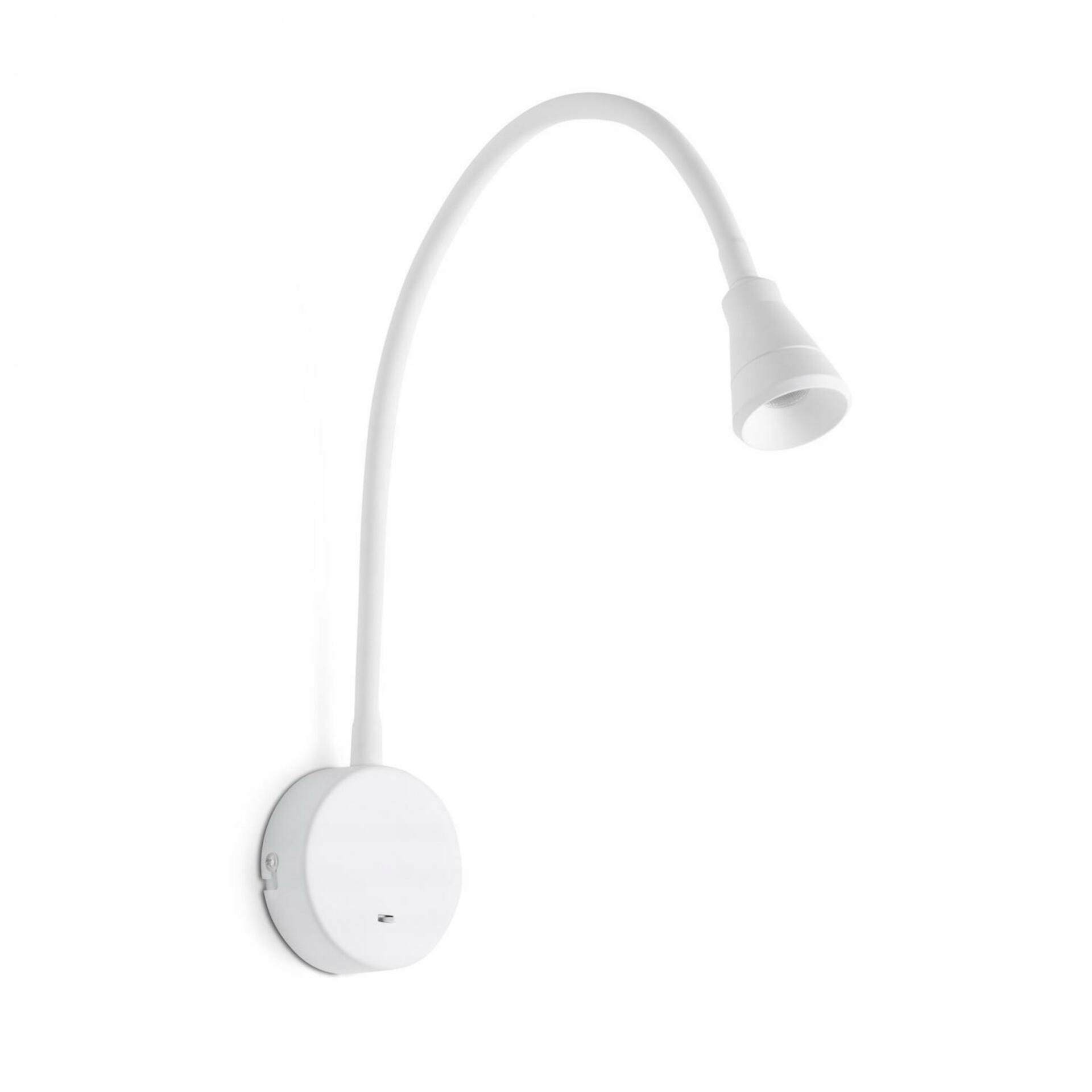 Nástenná čítacia lampa Faro Bel biela, Led 6W, flexibilné rameno, 3000K