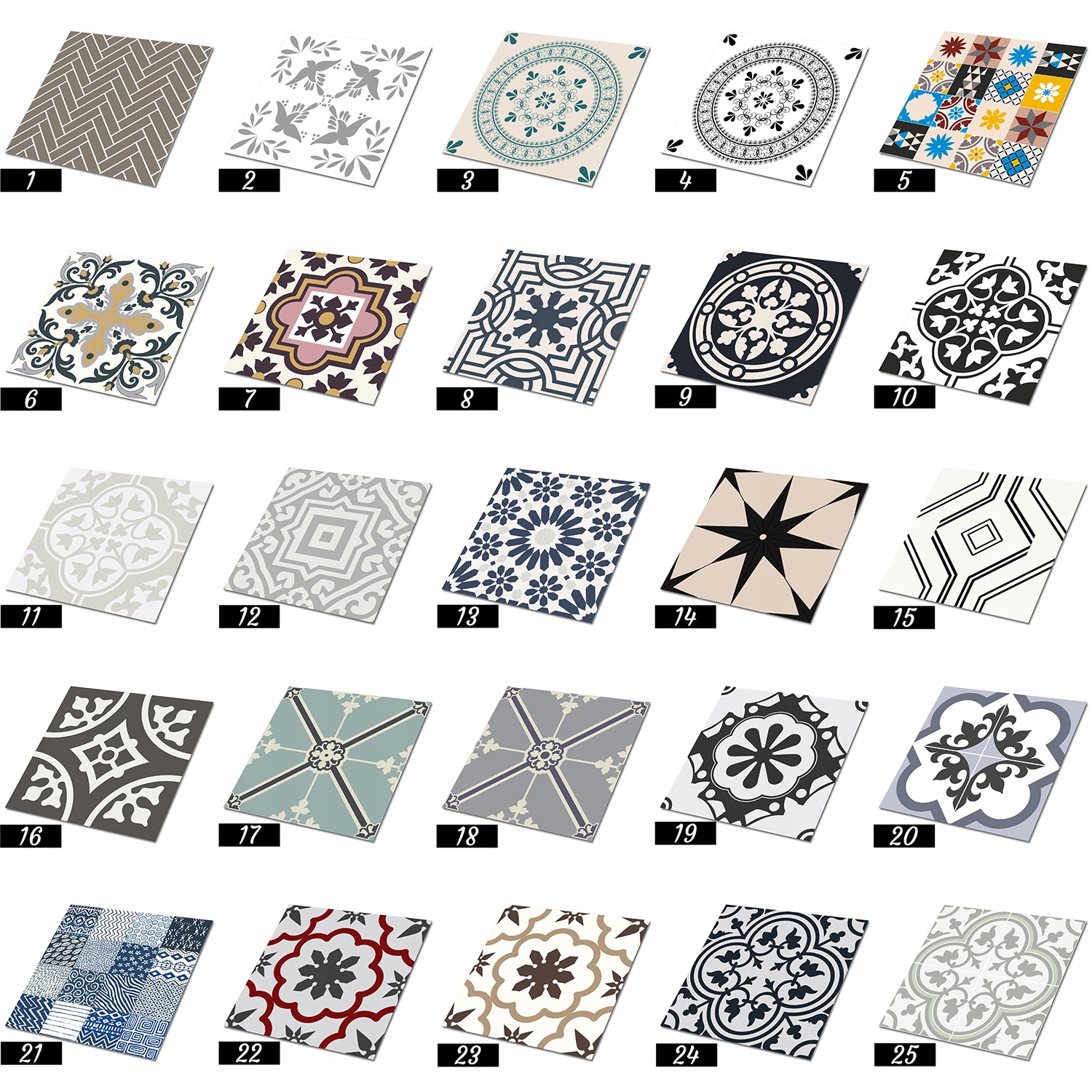 Winylowe płytki samoprzylepne Geometryczne wzory Jednostka sprzedaży paczka