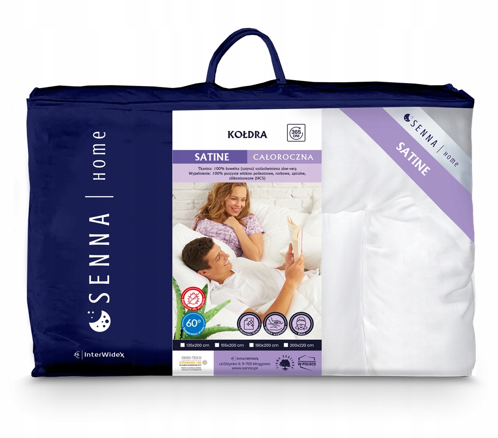 Inter Widex Prikrývka Satine Biela 160x200 1100g
