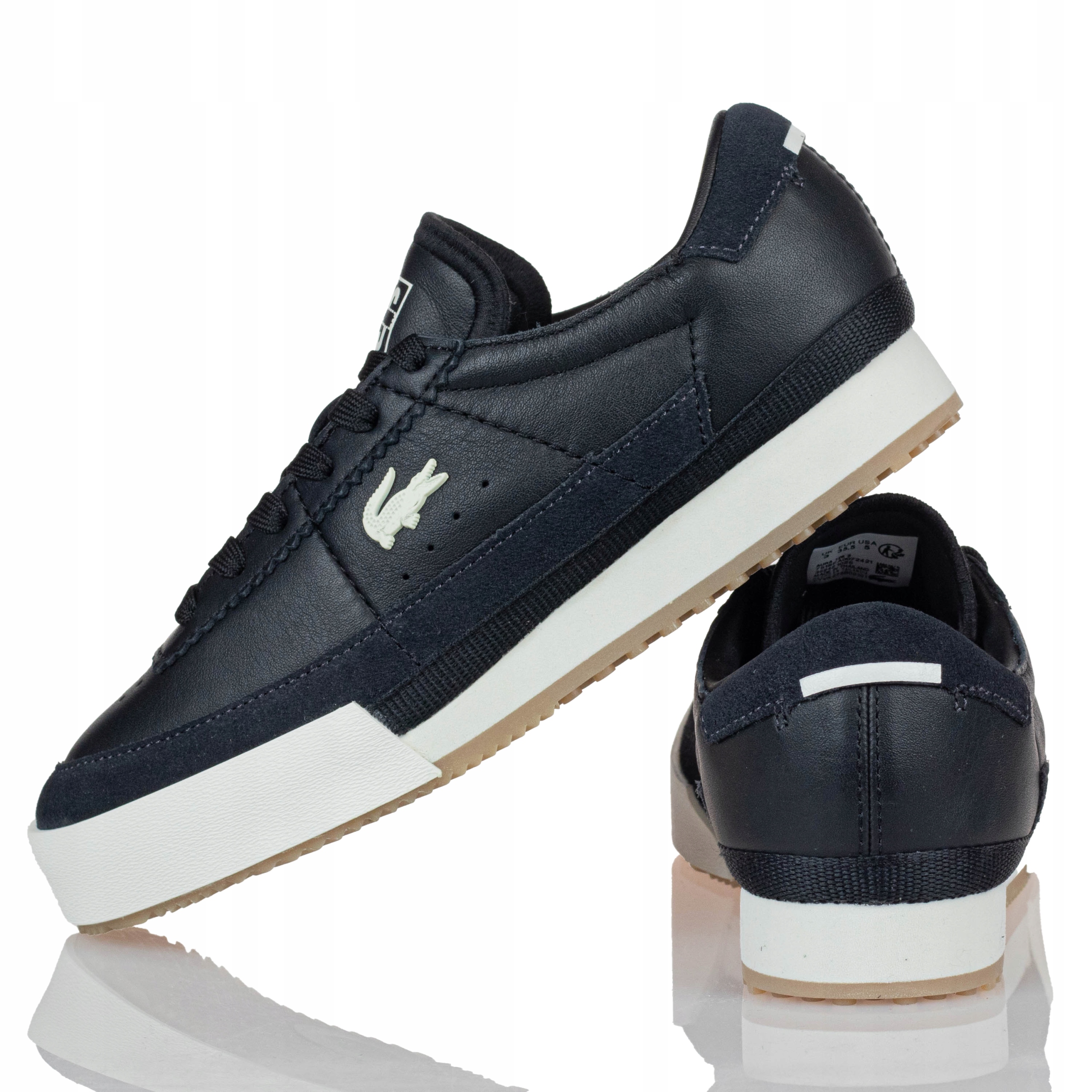 Buty Damskie Lacoste Aura 126 3 Sfa Czarne Skórzane Sneakersy R-40,5