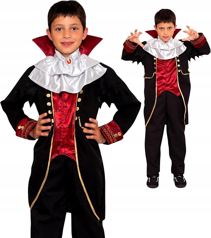 Strój Wampir Dziecięcy Barokowy Kostium Halloween 122-128