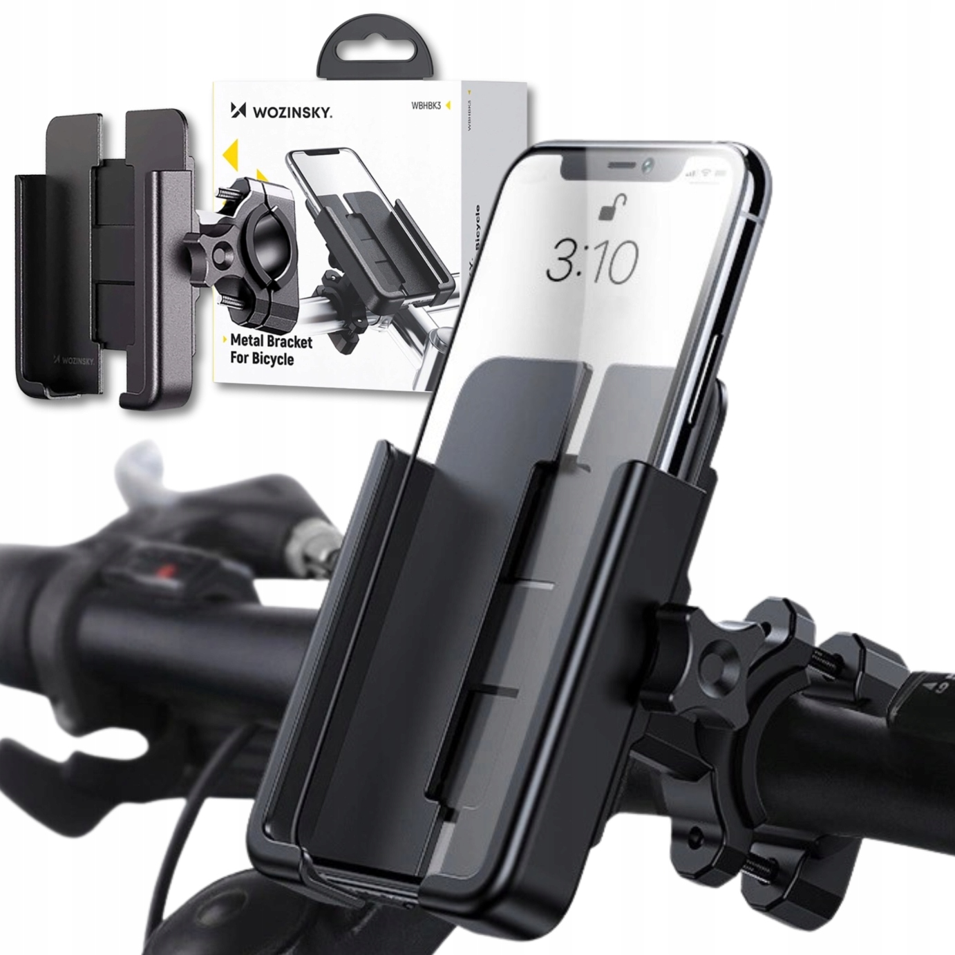 Uchwyt Rowerowy Na Telefon Motocyklowy Metalowy Stabilny Pancerny 360°