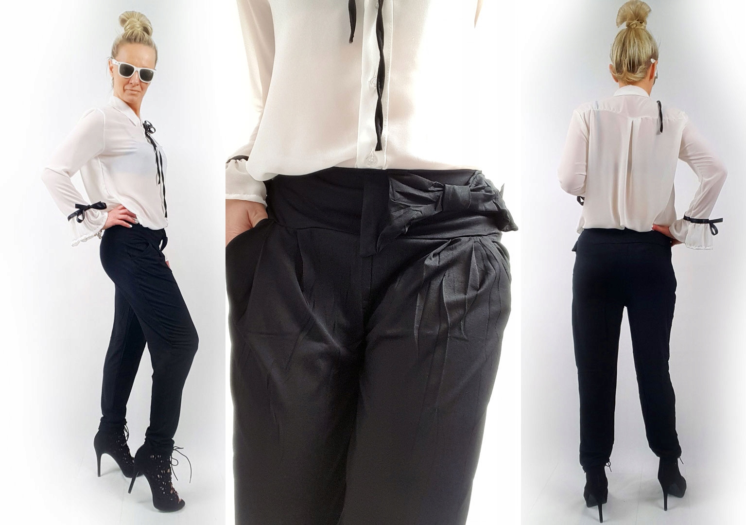 SPODNIE ALLADYNKI BAGGY HAREMKI CYGARETKI BRYCZESY Szerokość w pasie 70 cm