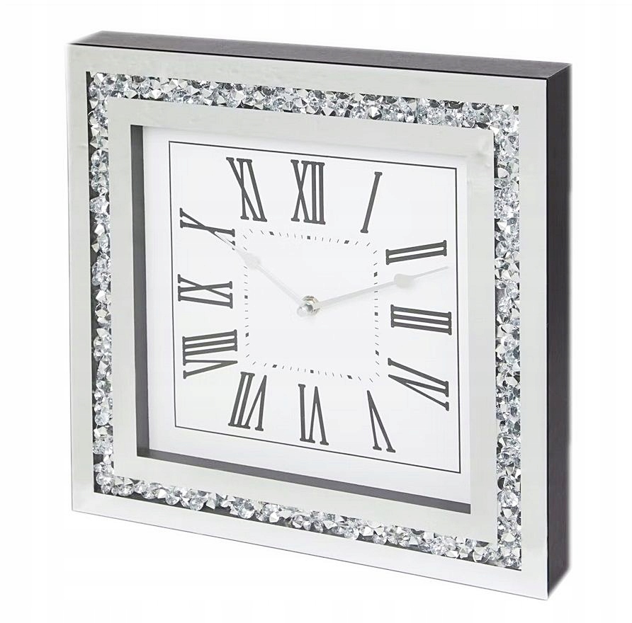 

Lustrzany Zegar Z Kryształkami Glamour Na Komodę