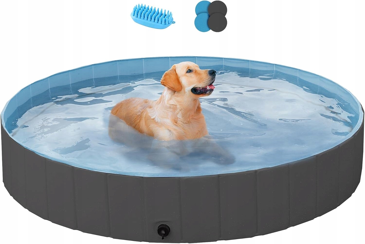 Levně Bazén pro psy, brouzdaliště pro psy 120 cm, protiskluzové s vypouštěcím ventilem