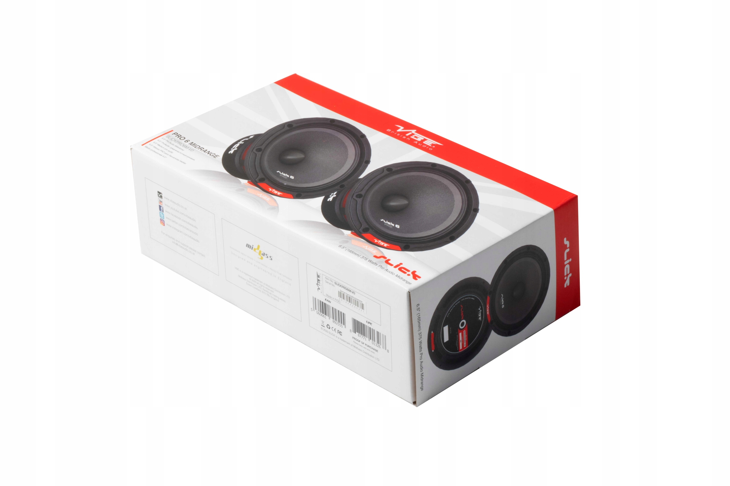 Głośniki Vibe SLICKPRO6M-V0 98dB 125W 4ohm 2szt Do głośnego grania Midrange